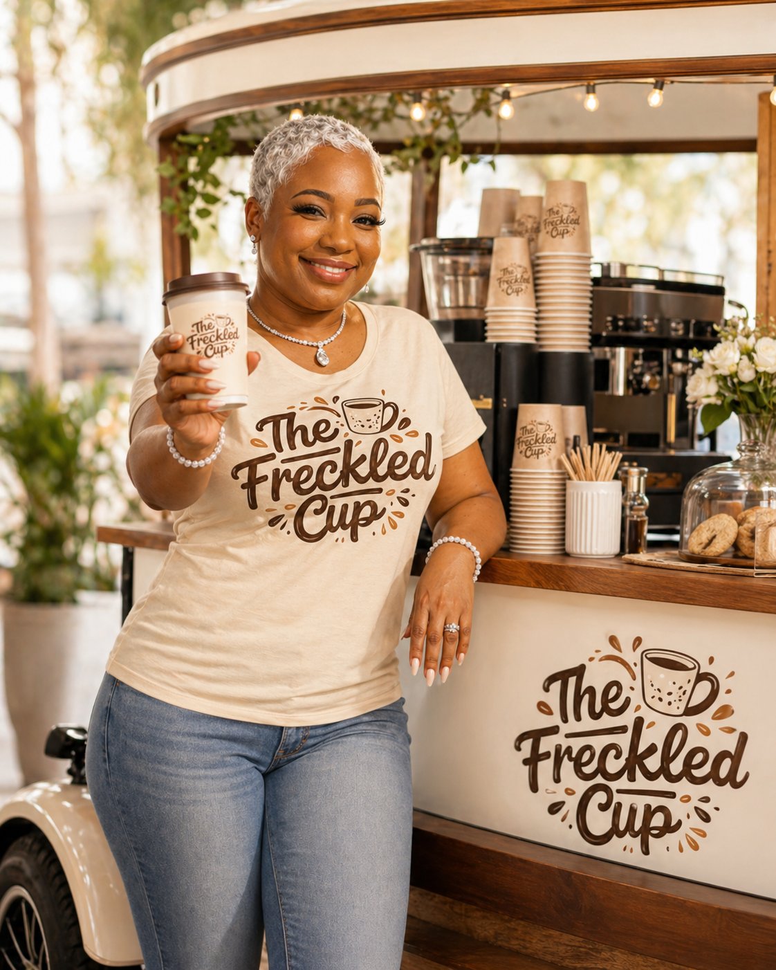 Tahisha at The Freckled Cup coffee bar